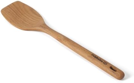 Calphalon Prime Solid Turner, 13-Inch Teak Wood Kitchen Spatula, Wooden Flipping Turner for Nonstick Cookware, Heat-Resistant Moisture-Resistant Cooking Tool