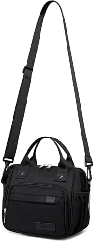 TuErCao Small Lunch Bag Lightweight Insulated Lunch Box for Women Work Portable Soft Cooler for Picnic Travel Road Trips, Loncheras para Mujer, Black