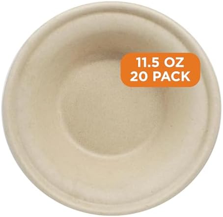 World Centric Compostable Paper Bowls, 11.5 Oz (Pack of 20)
