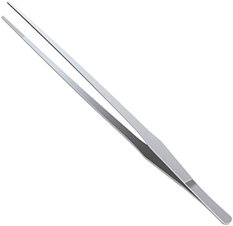 OIIKI Stainless Steel Polished Extra-Long 15 inch Tongs Tweezers, Silver