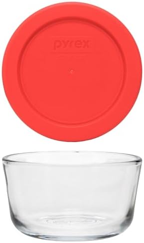 Pyrex Simply Store 1 Cup Single Glass Food Storage Container, Plastic Lid