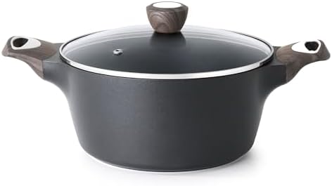 SENSARTE Nonstick Stock Pot with Lid, 2.6/4.5/6.6/8.5/11 QT Soup Pot Casserole Pot, Healthy Pasta Pot, Large Deep Cooking Pot, Big Sauce Pot Stew Pot, Induction Compatible, PFOA PFOS APEO Free, Black