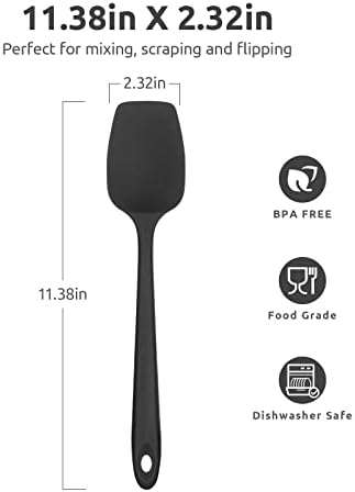 U-Taste Silicone Spoon Spatula, 600°F High Temp Spoonula, 11.38", Black