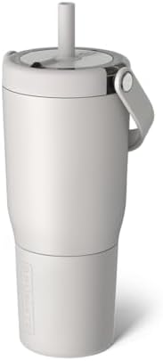 BrüMate Resa 25oz 100% Leakproof Travel Tumbler with Handle & Straw | Flexible SoftSip Straw | Silicone Sleeve for Durability | Stainless Steel | Cup Holder & Travel Friendly Water Bottle | (Dune)