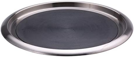 Service Ideas Tray, Built in Non-Slip Rubber Inserts, 14", Stainless Steel