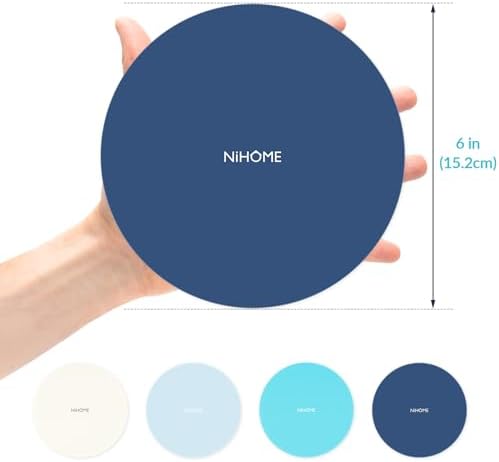 NiHome Silicone Jar Opener Gripper Pads, 6 In for Seniors, Ocean Color, 4PC