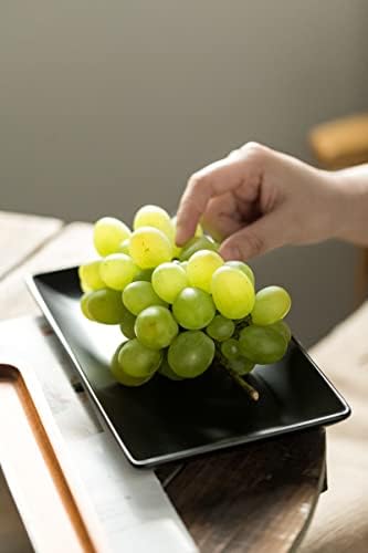 YHOSSEUN Ceramic Serving Platters Set of 4, 9.8 In Black Rectangular Plates
