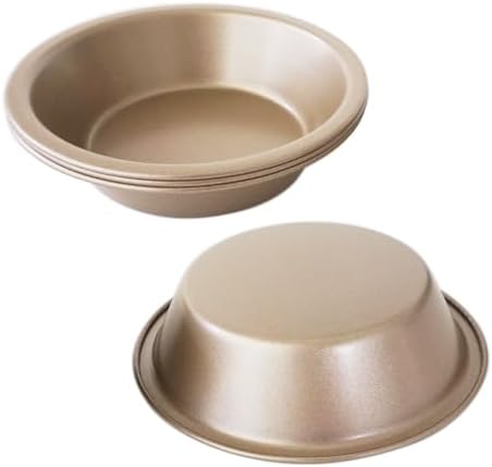 5 Inch Mini Pie Pan, Nonstick Small Round Baking Plate, 7.8OZ Gold