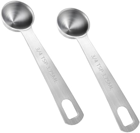 Measuring Spoons, 2 Pcs Stainless Steel Tablespoon 3.75ML / 3/4 TSP, Small Metal Teaspoons for Measuring Dry and Liquid Ingredients