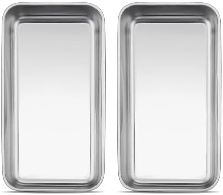 Homikit 9x5 Inches Stainless Steel Loaf Pan Set of 2, Non Toxic Bread Pans