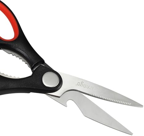 LIVINGO 8 Inch Kitchen Scissors Heavy Duty Meat Shears 2 Pack