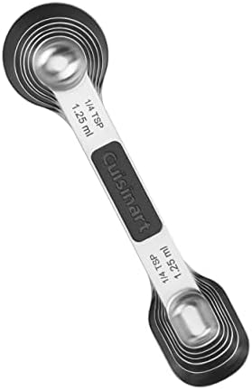 Cuisinart CTG-00-6MSP Stainless Steel 6P Set of Magnetic Measuring Spoons, Black & Silver