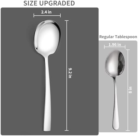 4 Piece Serving Spoons Set, 9.2-Inch Includes 4 Large Spoons