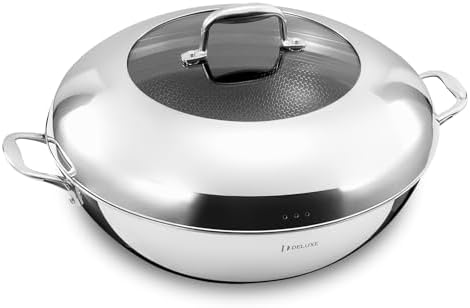DELUXE 14" Hybrid Ceramic Nonstick Wok & Lid for Home Daily Cooking