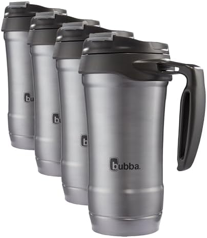 Bubba HERO Vacuum-Insulated Stainless Steel Travel Mug with Handle, 18 oz, Gunmetal (Pack of 4)