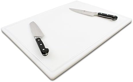 Extra Large Cutting Board 24x18 with Groove, 3/4" Heavy White Plastic