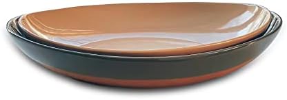 Mora Ceramic Large Serving Bowls- Set of 2 Oval Platters for Entertaining. Modern Kitchen Dishes for Dinner, Fruit, Salad, Turkey, etc. Oven, Dishwasher Safe, 110/80 oz, 16" / 14.6" - Neutrals
