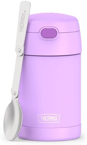 THERMOS FUNTAINER Food Jar with Spoon, Neon Purple, 16 Ounce (Pack of 6)
