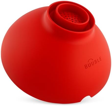 Ultimate Grease Drainer & Food Strainer (Red) Premium Heat-Resistant Silicone Colander for Bacon, Ground Beef, Pasta & Veggies; Fits Pans, Cans & Jars; Dishwasher Safe