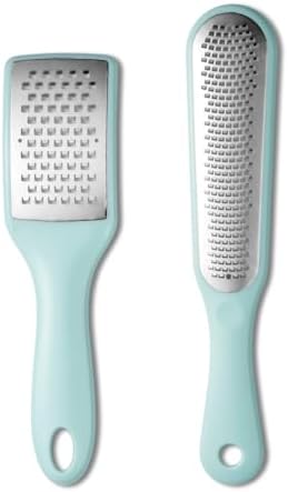 Lemon Zester Grater with Handle - 2-Piece Lemon Zester & Cheese Grater for Parmesan, Ginger, Garlic, Nutmeg, Chocolate (B)