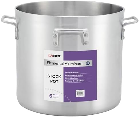 Winco 6.0mm Aluminum Stock Pot, 140-Quart
