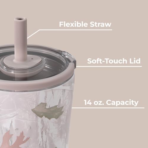 HydroJug Everyday Tumbler 14 oz, Ceramic-Lined Straw Cup, Camo