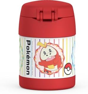 THERMOS FUNTAINER 10 Ounce Stainless Steel Vacuum Insulated Kids Food Jar with Spoon, POKEMON