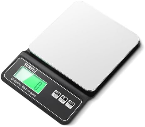 Digital Food Scale 0.5g/0.1oz Kitchen Scale - 11lb 5 Units Tempered Glass & Stainless Steel - Food Weight Scale Grams and Ounces for Cooking, Baking