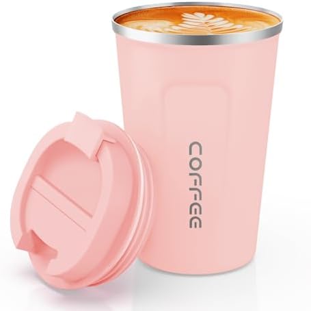 CS COSDDI 12 oz Coffee mug - Stainless Steel Coffee Cup with Leakproof Lid