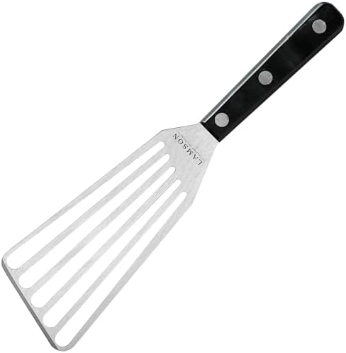Lamson Left Hand Slotted Turner, Chef Spatula, 3x6 In, Dishwasher Safe