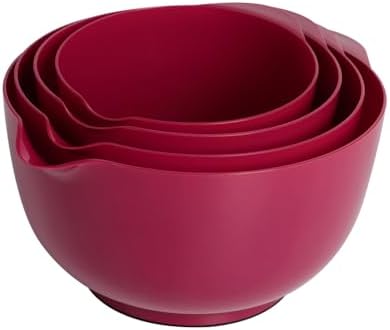 BoxedHome Classic Mixing Bowls Set of 4, BPA Free Plastic, Microwave Safe
