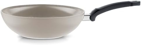 Fissler Ceratal Comfort 11 Inch Ceramic Non-Stick Wok, 3.9 Quart, Warm Grey, Made without added PFAS/PTFE, All Stovetops Including Induction, Made in Germany