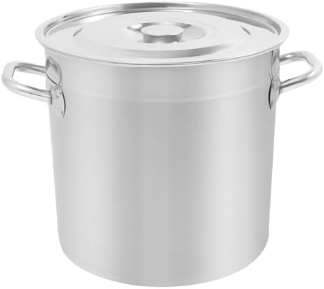 22 Quart 304 Stainless Steel Stockpot Commercial Large Stock Pot with Lid & Handles, Cookware Soup Pot for Boiling Cooking Stew, Induction Cooking Pot for Home Restaurant Hotel (21L/22Qt)