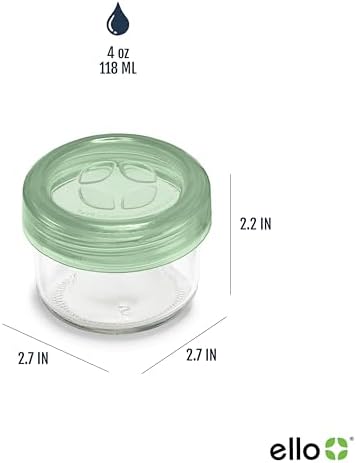 Ello Color Lock 4oz Glass Condiment Containers with Lids, 3 Pack, Desert