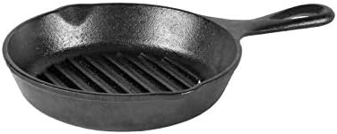 Lodge Pre-Seasoned Cast Iron Small Grill Pan, 6.5 Inches