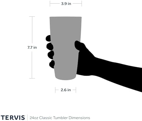 Tervis Clear & Colorful Tabletop Made in USA Double Walled Insulated Tumbler Travel Cup Keeps Drinks Cold & Hot, 24oz, Clear