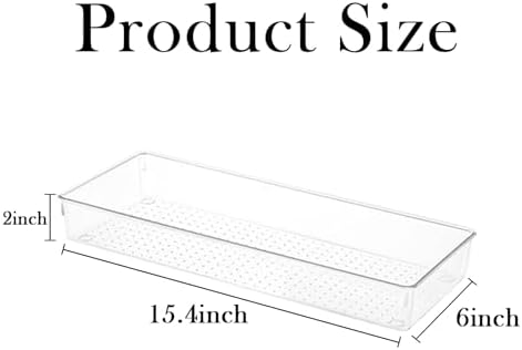 6 Pcs Clear Drawer Organizer Trays Plastic Drawer Organizers Set