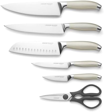 Oneida Preferred Stainless Steel Kitchen Cutlery Set – 7 Piece Essential Knife Set for Daily Cooking Needs, Metallic Finish