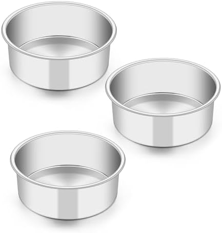 TeamFar 5 Inch Cake Pan Set of 3, Stainless Steel Small Layer Cake Pans Tin
