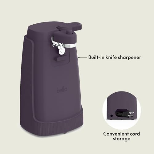 bella Electric Can Opener, Automatic One-Touch, Plum