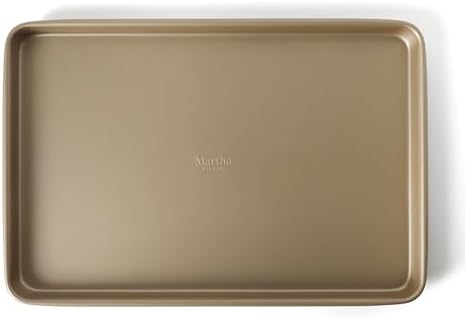 Martha Stewart Gallen 15 x 10 Inch Nonstick Carbon Steel Cookie Sheet – Champagne, Durable Bakeware for Even Baking and Easy Cleanup