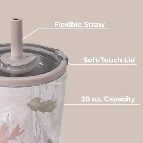 HydroJug Everyday Tumbler 20 oz, Ceramic-Lined Straw Cup, Camo