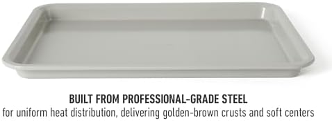 Calphalon Legacy 13 x 9 Inch PFA Free Nonstick Cookie Sheet Baking Pan in Taupe, Durable Heavy Gauge Steel Bakeware for Even Heating, Oven Safe Baking Tray for Cookies