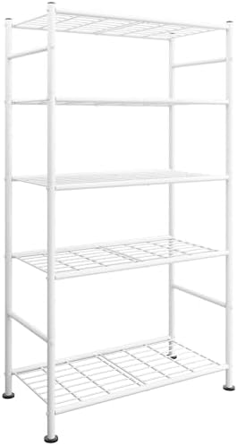 Sakugi Storage Shelves - 5 Tier Shelf Organizer, Heavy Duty Garage Shelving Unit with Leveling Feet, Stable Metal Shelves Organizer for Pantry, Kitchen and Closet, 33.0" W x 12.6" D x 72.0" H, White