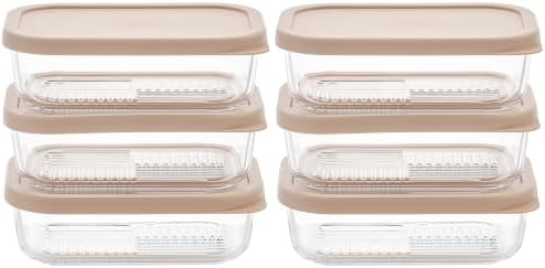 Glass Food Storage Containers with Lids — 12 Piece — 17.6 oz Glass with BPA-Free Leak Resistant Stackable Lids — Microwave, Oven & Dishwasher Safe — Ideal for Meal Prep & More - Cashew Cream