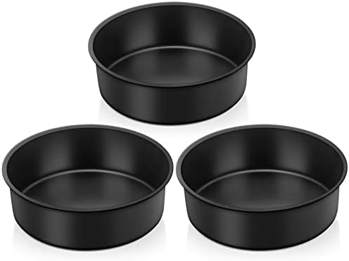 TeamFar 6 Inch Cake Pans, Non-stick Round Layer Cake Baking Pan Set of 3