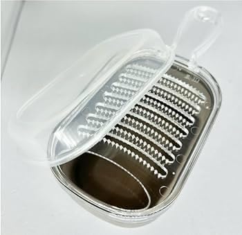 JapanBargain, Japanese Plastic Zester Grater – Multi-Purpose Coarse/Fine Condiment Grater with Container for Ginger and Wasabi, Made in Japan