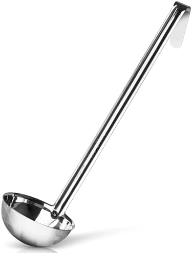 Stainless Steel Soup Ladle, 4 oz Metal Serving Spoon, Heat Resistant