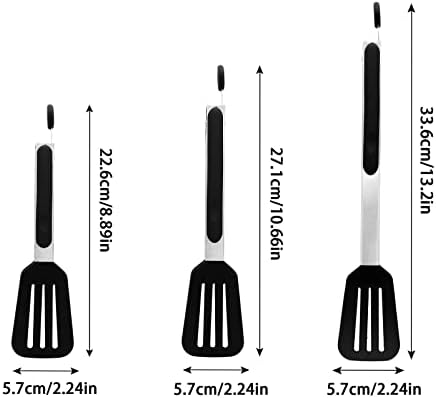 3 PCS Stainless Steel & Silicone Cooking Tongs Set (7", 9", 12")