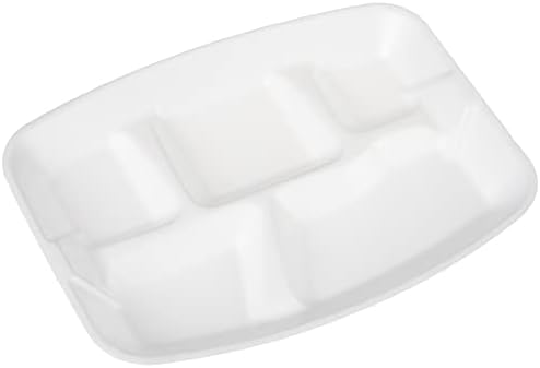 Hefty Everyday Soak-Proof Foam Compartment Tray, White, 9x11 Inch, 40 Count